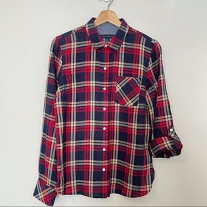 New Tommy Hilfiger Flannel Plaid Button Down Shirt